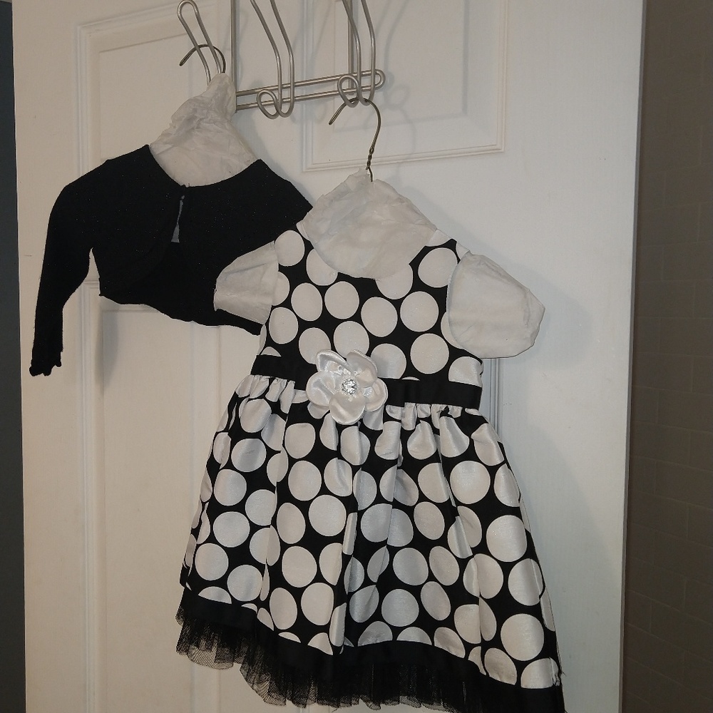 Black & white dress with sweater